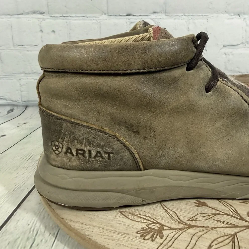 Ariat Men's Leather Chukka Boots Size 10.5 EE Wide Brown Moc Toe Comfort